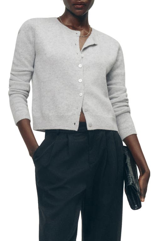 Shop Reformation Clara Cashmere & Wool Crew Cardigan In Light Grey