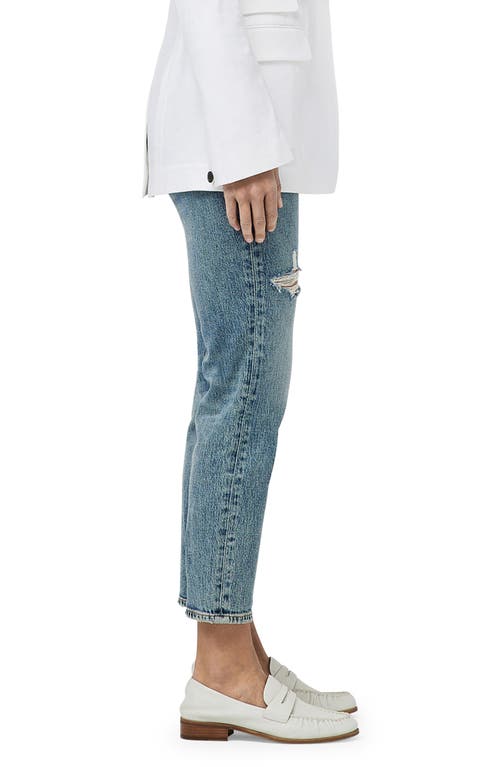 Rag & Bone Wren Ripped High Waist Ankle Slim Jeans In Everly
