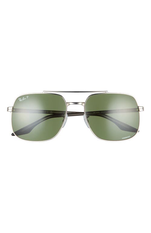 Ray-Ban 59mm Polarized Aviator Sunglasses in Silver at Nordstrom