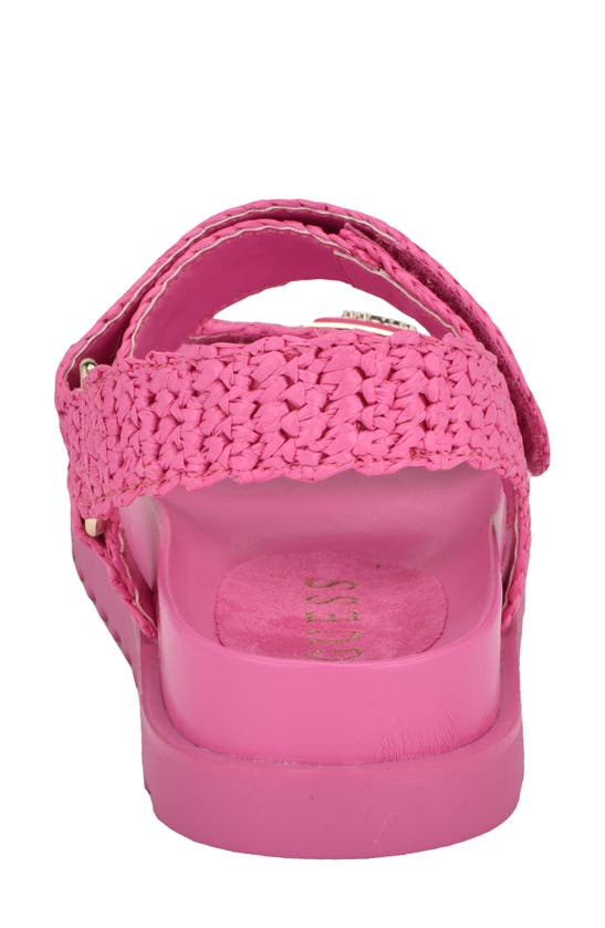 Shop Guess Fabrica Raffia Sandal In Medium Pink