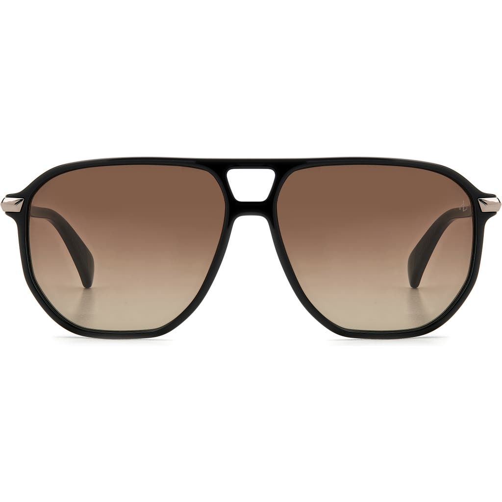 Rag & Bone 58mm Rectangular Sunglasses In Brown