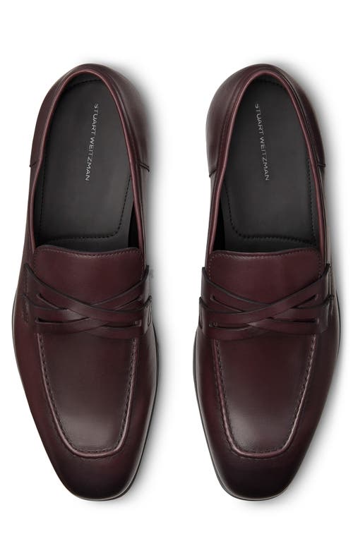 Shop Stuart Weitzman Simon Crisscross Loafer In Bordo