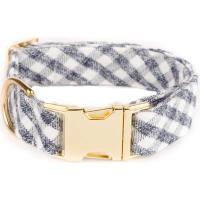 The Foggy Dog Check Flannel Dog Collar, Grey