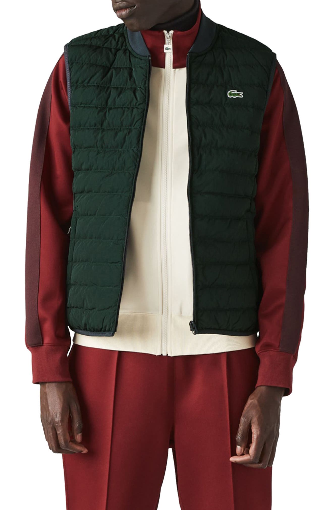 lacoste quilted vest