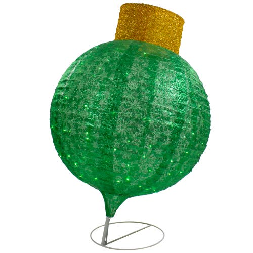 Northlight Led Lighted Twinkling Commercial Outdoor Tinsel Onion Christmas Ornament In Green