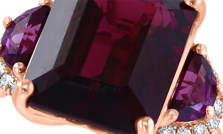 Shop Effy 14k Rose Gold Rhodolite & Diamond Ring In Red