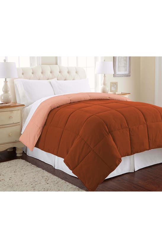 Modern Threads Down Alternative Reversible Comforter In Rusty/clay