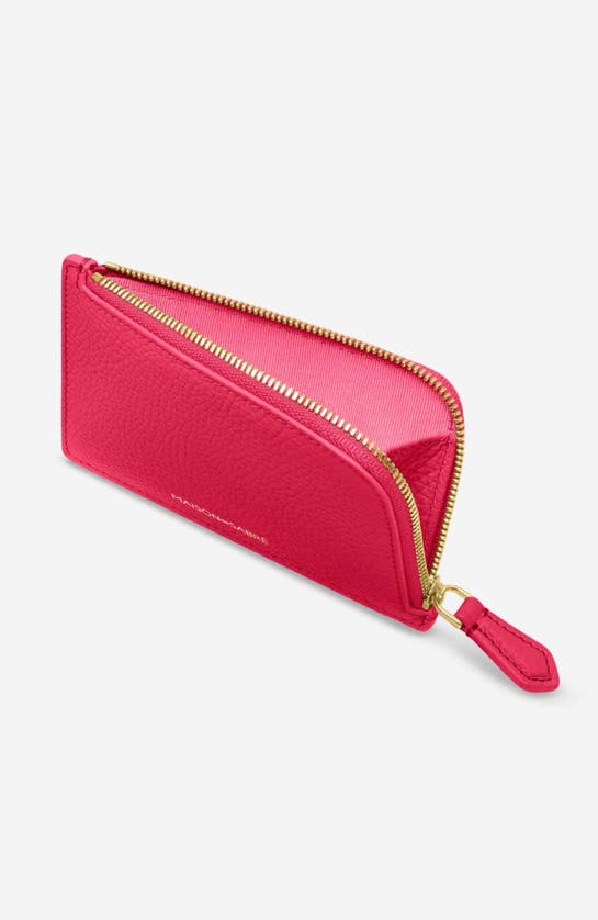 Maison De Sabre Maison De Sabré Leather Zip Card Holder In Shibuya Fuchsia