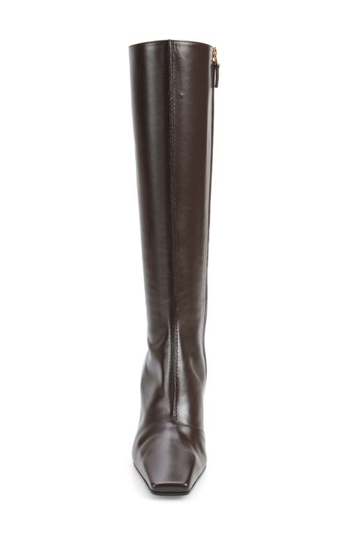 Bottega Veneta Banzai Leather Knee Boots In 2113 Fondant