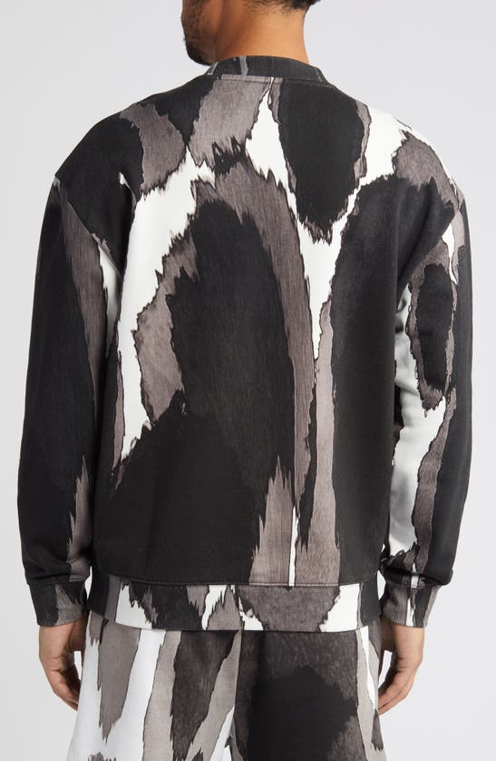 Shop Hugo Davum French Terry Sweatshirt In Black Multi