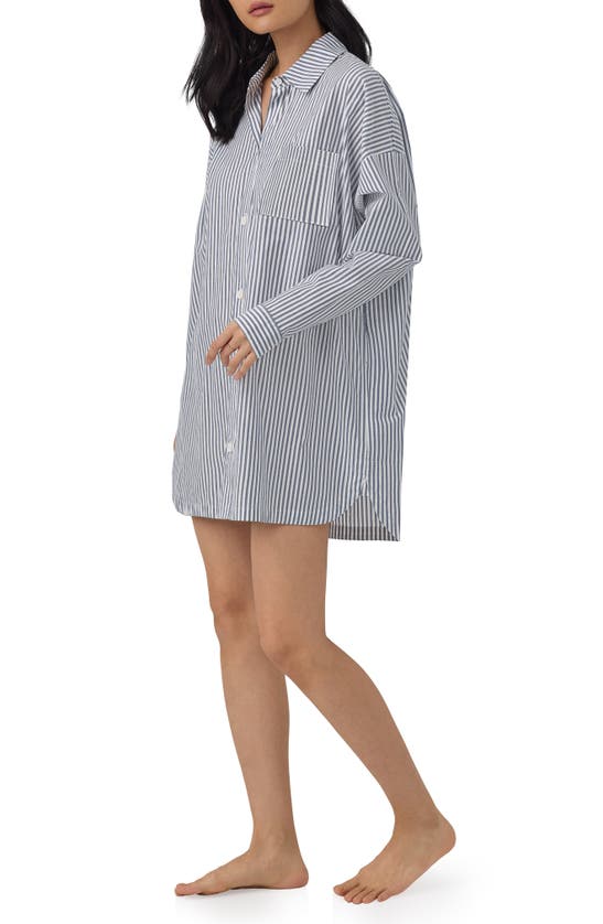 Shop Bedhead Pajamas Ballet Stripe Organic Cotton Sleepshirt In Blue South Shore Stripe