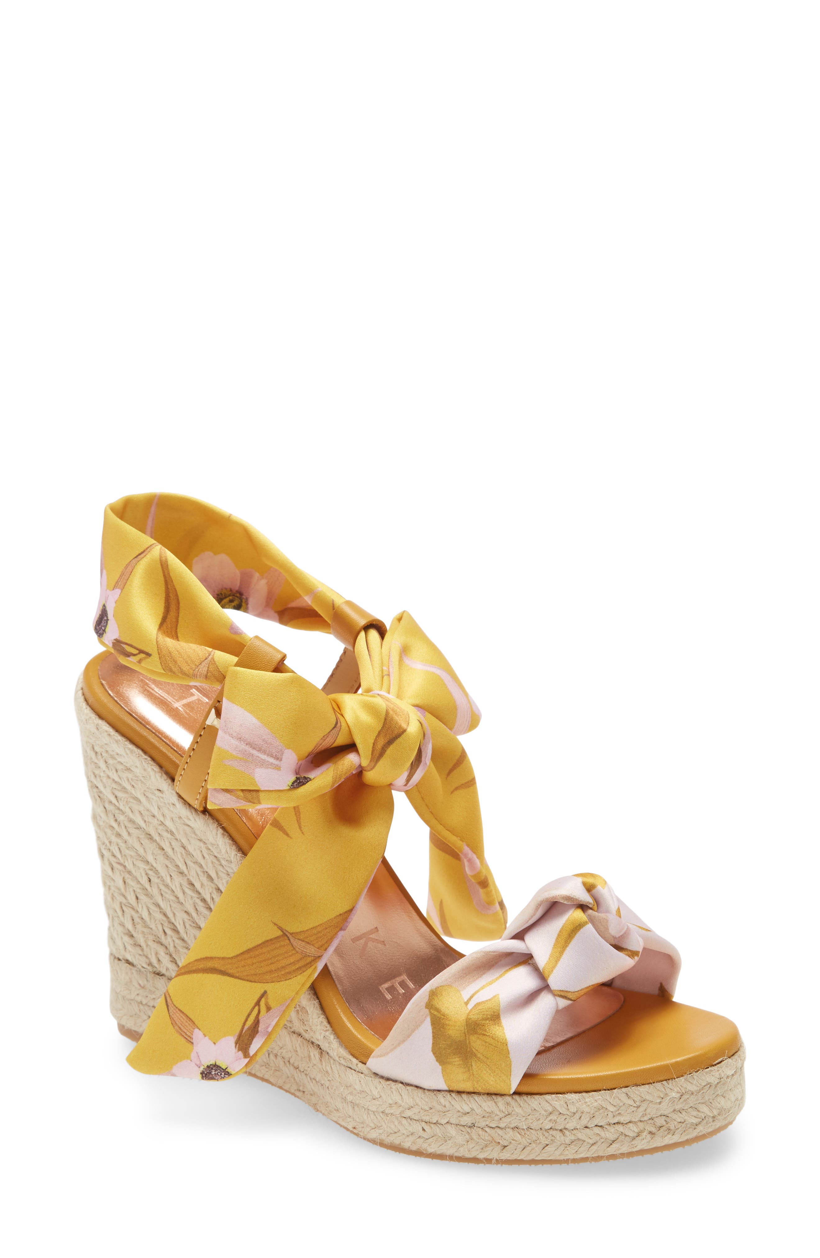 yellow wedge sandal