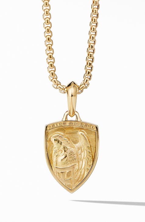 St. Michael 18K Yellow Gold Amulet