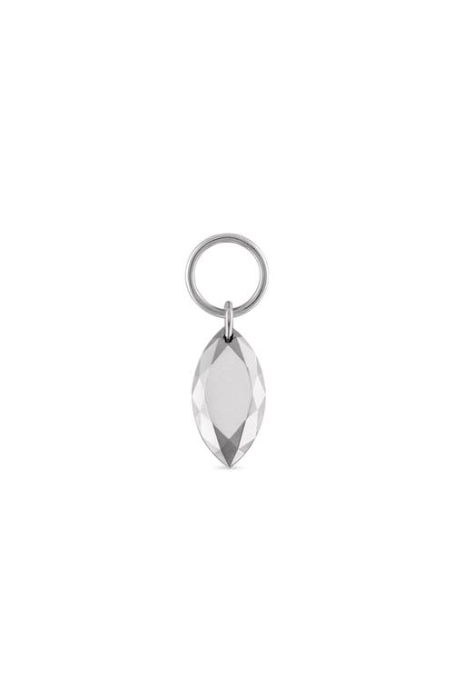 Faceted Marquise Charm Pendant in White Gold