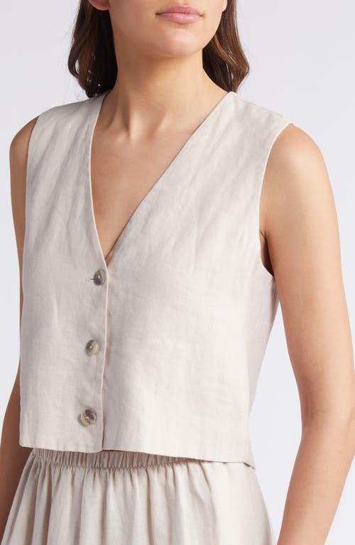 Shop Xirena Xírena Vida Linen Vest In Sugarcane