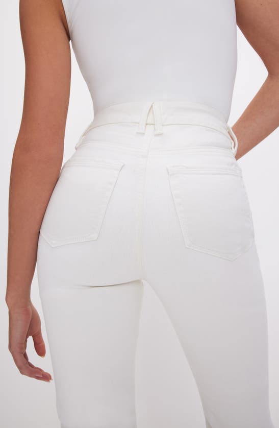 Shop Good American Good Waist Super Flare Jeans In Cloud White001
