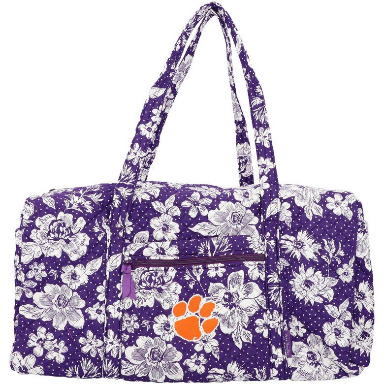 Vera Bradley Clemson Tigers Rain Garden Large Travel Duffel Bag In Purple