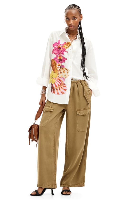 Desigual Cam Shell Lacroix Button-up Shirt In White