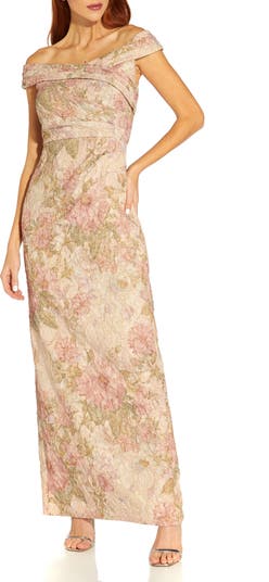 Adrianna Papell Off the Shoulder Matelass Gown Nordstrom