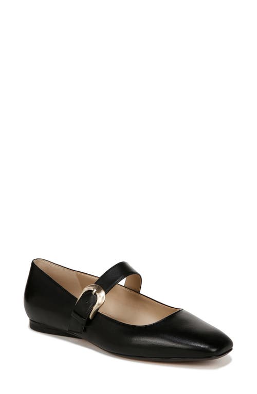 Carter Mary Jane Flat in Black Leather