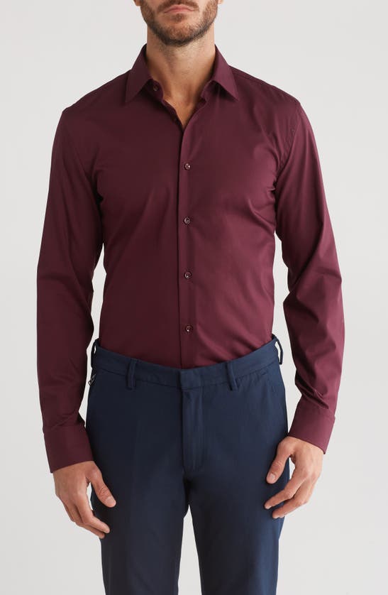 Hugo Boss Hank Kent Button-up Shirt In Brown