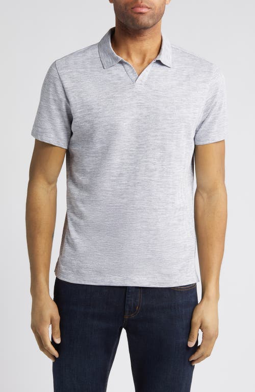 Robert Barakett Martel Slim Fit Herringbone Jacquard Johnny Collar Polo Grey at Nordstrom,