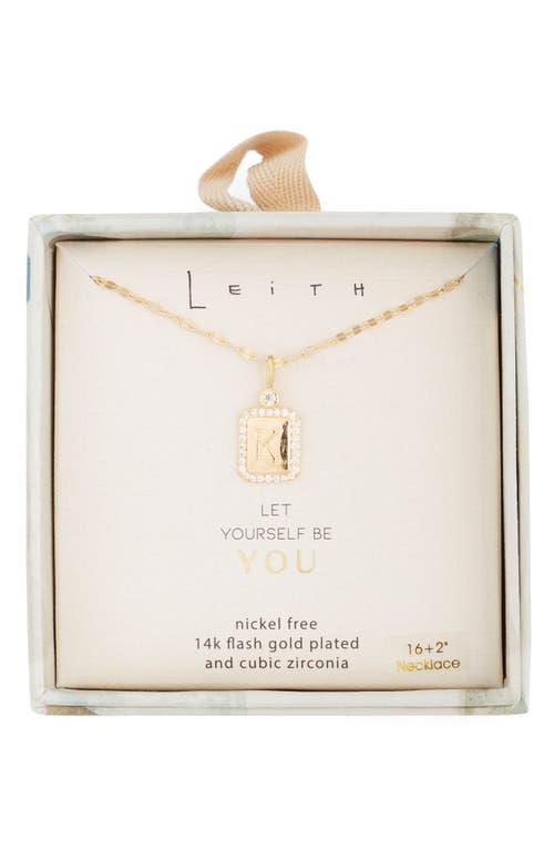 Leith Initial Pendant Necklace In K- Clear- Gold