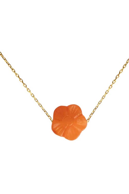 Seree Kyoto Flower Pendant Necklace In Red