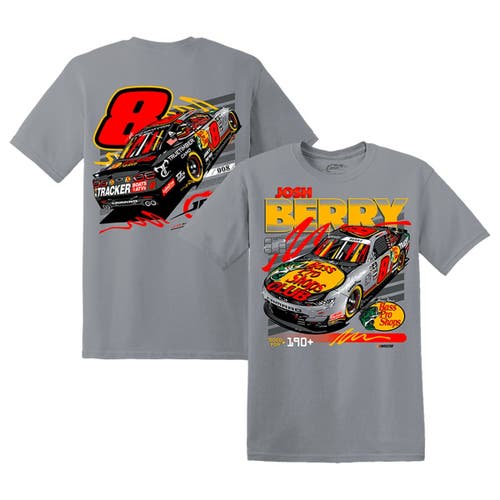 Men's JR Motorsports Official Team Apparel Gray Josh Berry 2023 #8 Bass Pro Shops T-Shirt