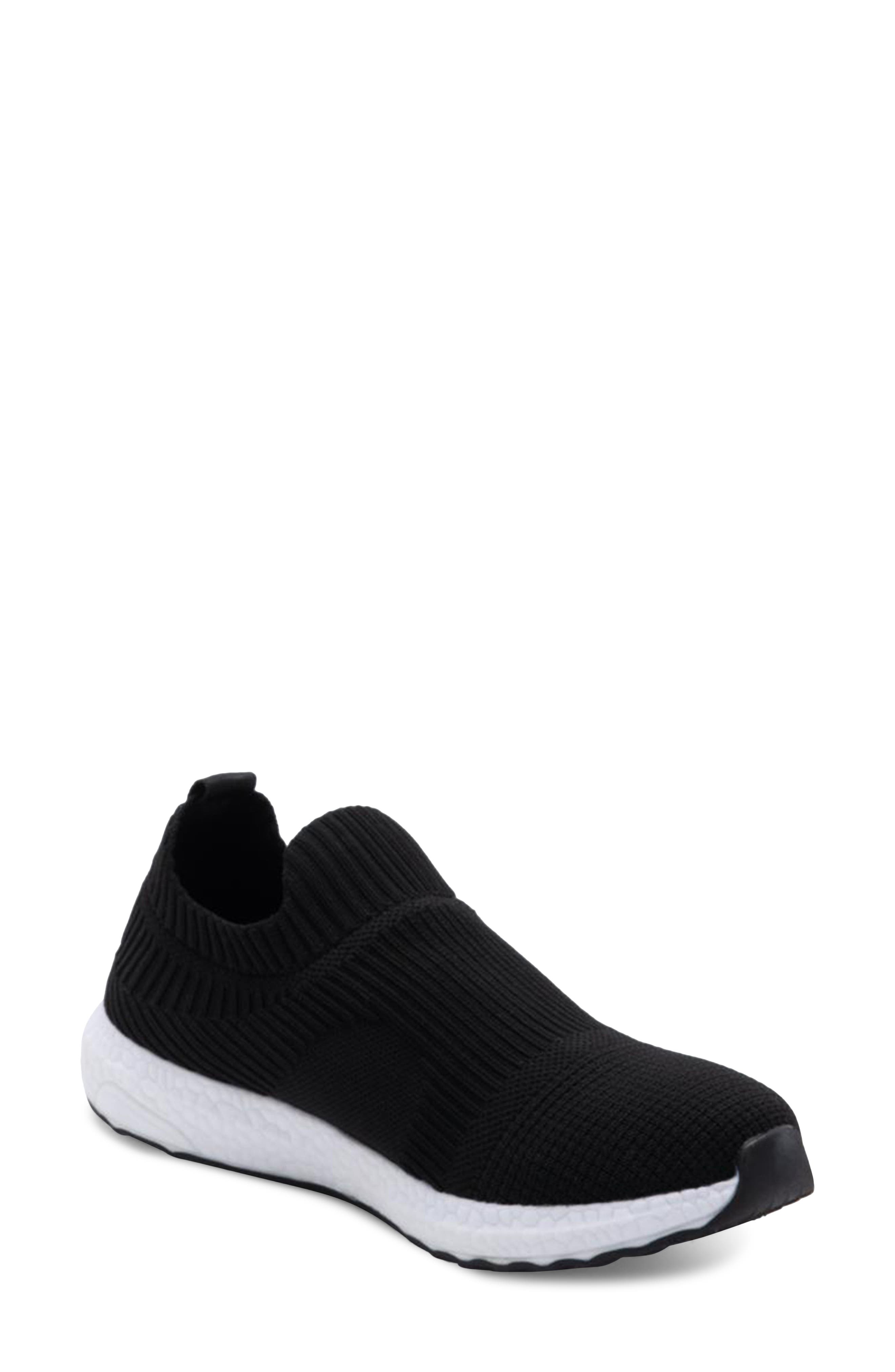black slip on sports shoes