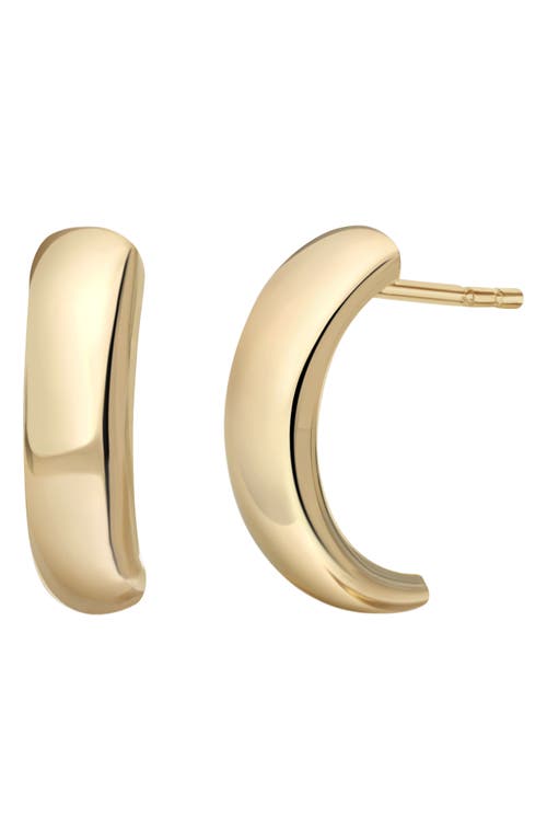 Bony Levy 14K Gold J-Hoop Earrings in 14K Yellow Gold 