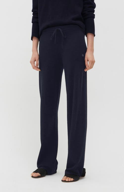 Shop Chinti & Parker Pure Cashmere Wide Leg Pants In Navy