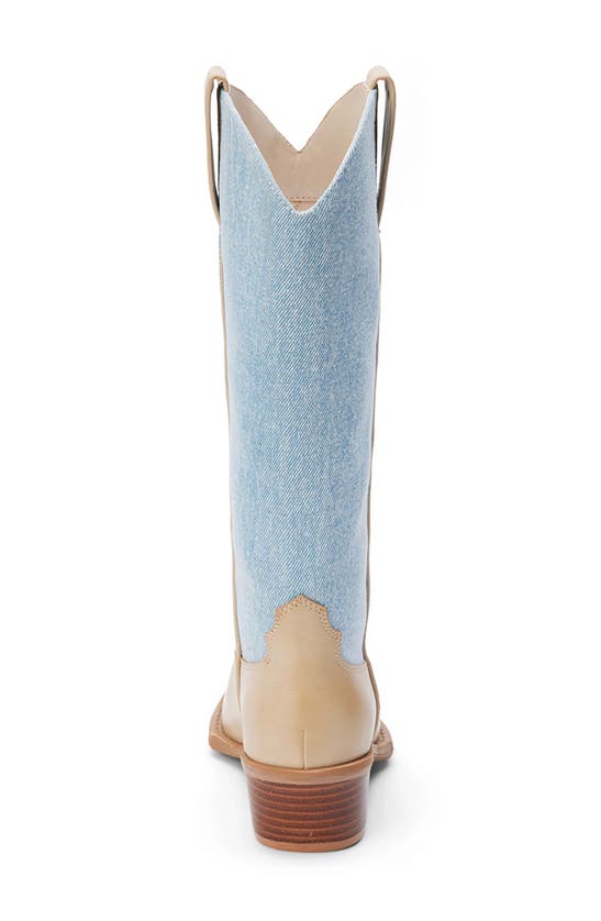 Shop Coconuts By Matisse Banks Western Boot In Light Denim/ Natural
