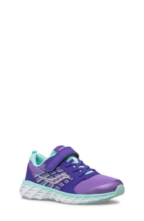 Shop Saucony Kids' Wind A/c 2.0 Sneaker In Purple/turquoise