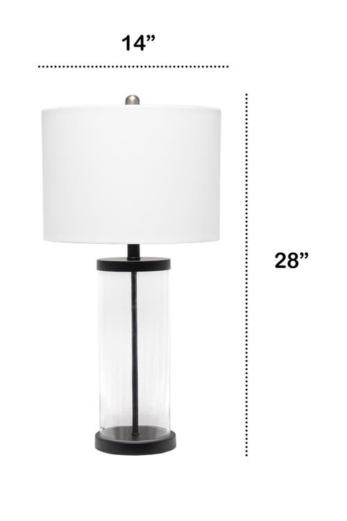 Shop Lalia Home Entrapped Glass Table Lamp With White Fabric Shade In Black/white