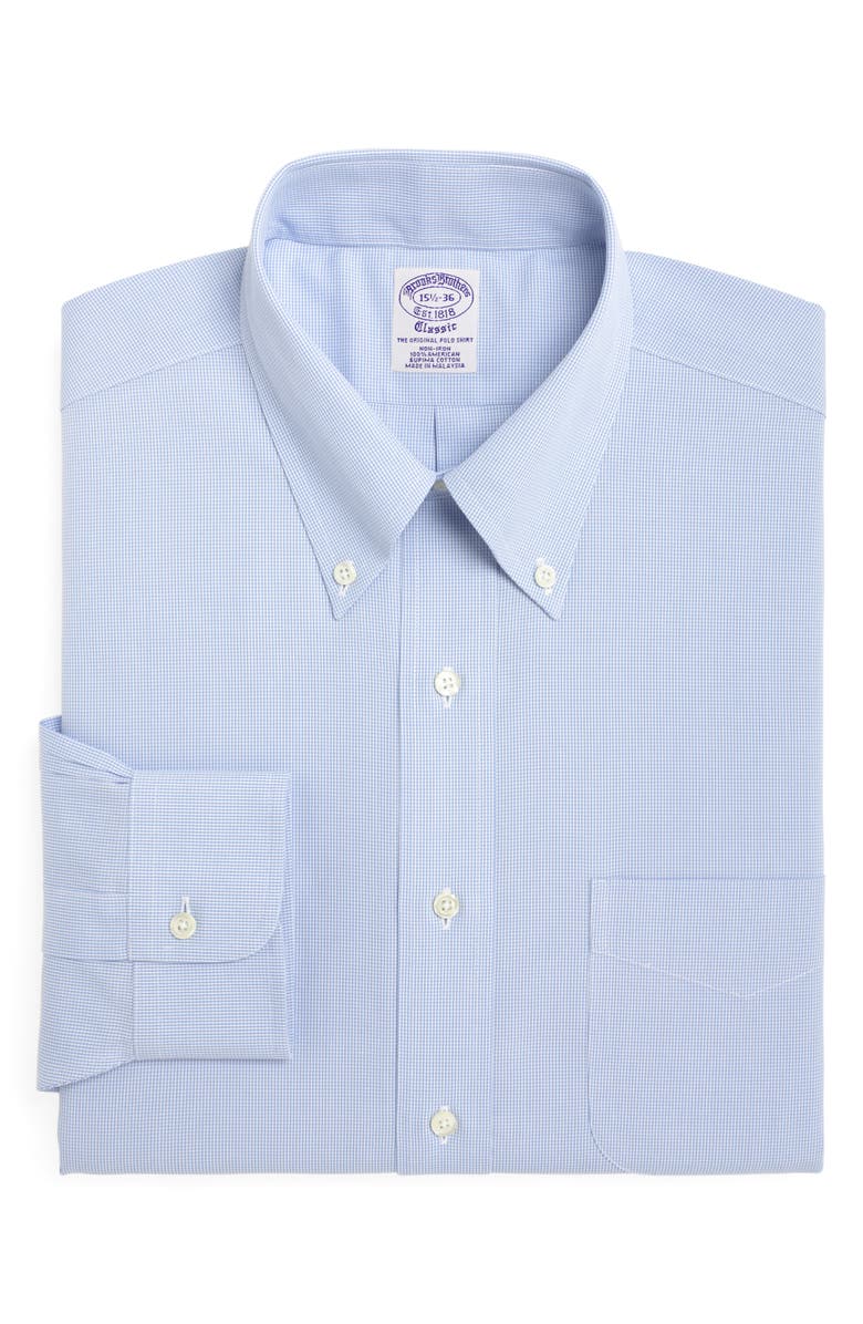Brooks Brothers Madison Classic Fit Houndstooth Dress Shirt | Nordstrom