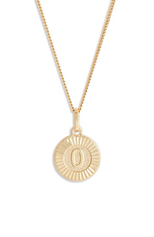 Bracha Initial Medallion Pendant Necklace in Gold - O