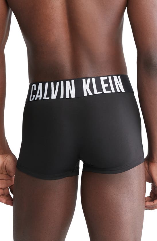 Shop Calvin Klein Assorted 3-pack Performance Microfiber Trunks In Ivory/ Black/grey