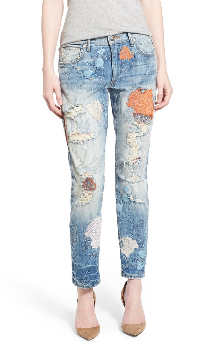 True Religion Brand Jeans Liv Embroidered Crop Boyfriend Skinny Jeans ...
