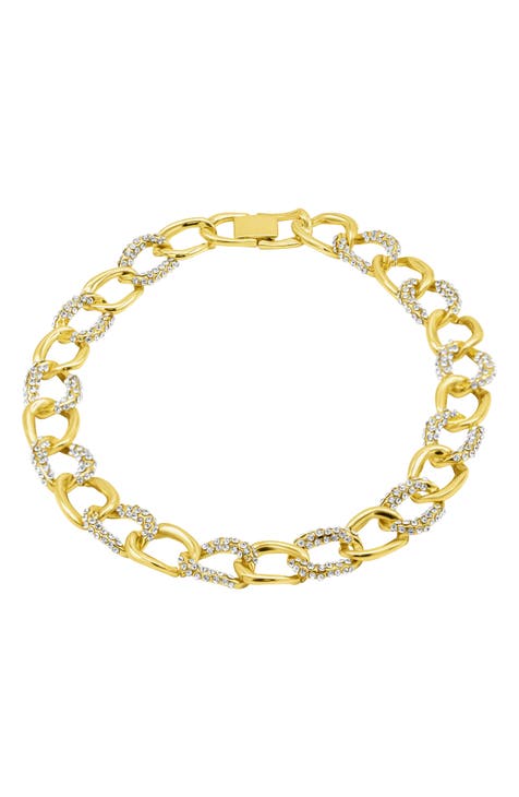 Pavé Crystal Chain Collar Necklace