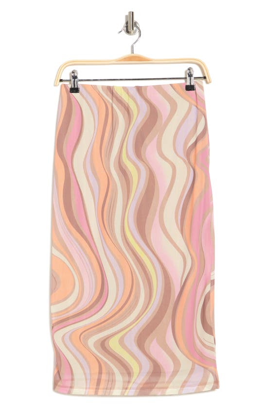 Afrm Lynch Printed Skirt In Coral Swirl