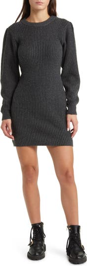 All in Favor Long Sleeve Ribbed Sweater Dress | Nordstrom