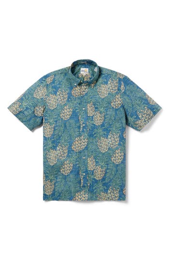 Reyn Spooner Piña Colada Classic Fit Short Sleeve Button-down Shirt In Blue Opal