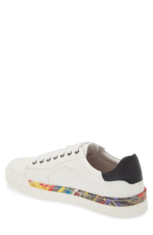 Robert Graham Sator Low Top Leather Sneaker In White