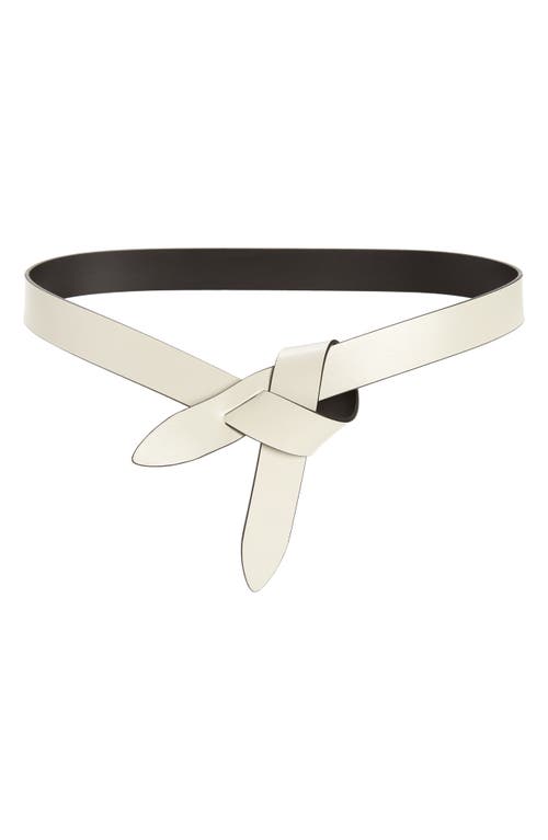 Isabel Marant Lecce Knotted Metallic Leather Belt In Chalk/black