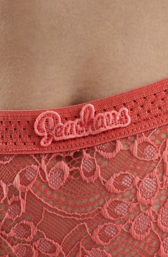 Shop Peachaus Betony Recycled-tulle High-rise Underwear In Canyon Peach