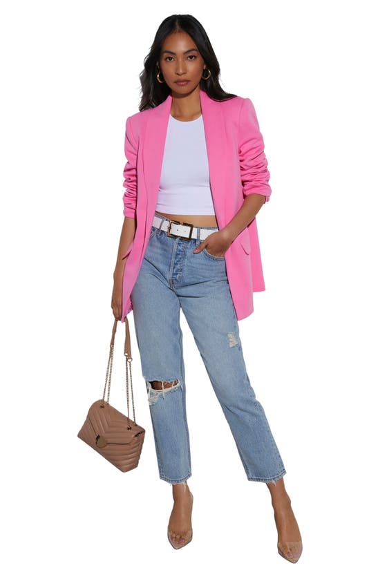 Shop Vici Collection Beaming Cotton Blazer In Pink