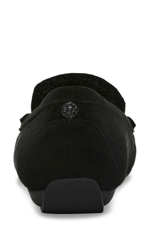 Anne Klein Orlaa Faux Fur Slipper In Black Microsuede