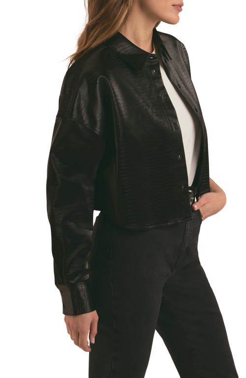 Favorite Daughter The Crop Oversize Faux Leather Shirt In Savannah