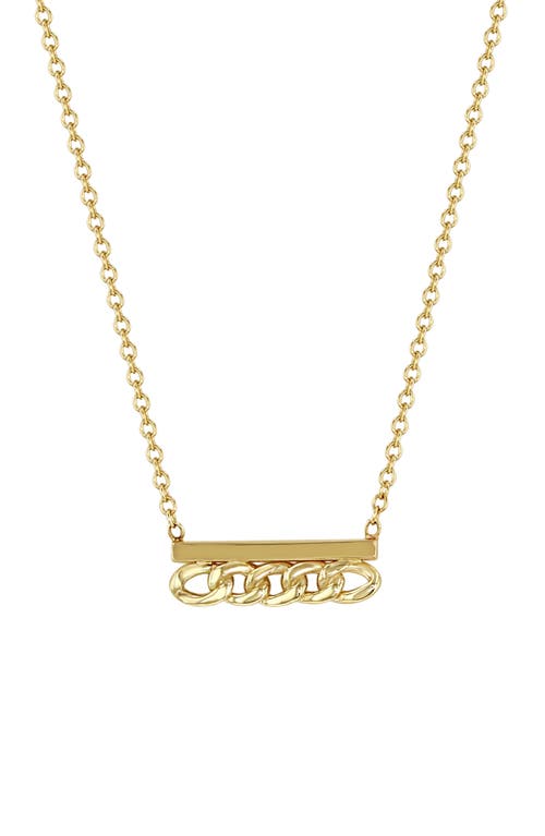 Zoë Chicco Curb Chain Bar Pendant Necklace in 14K Yg at Nordstrom, Size 18